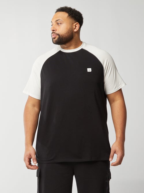 T-shirt bicolore con maniche corte raglan - Kiabi