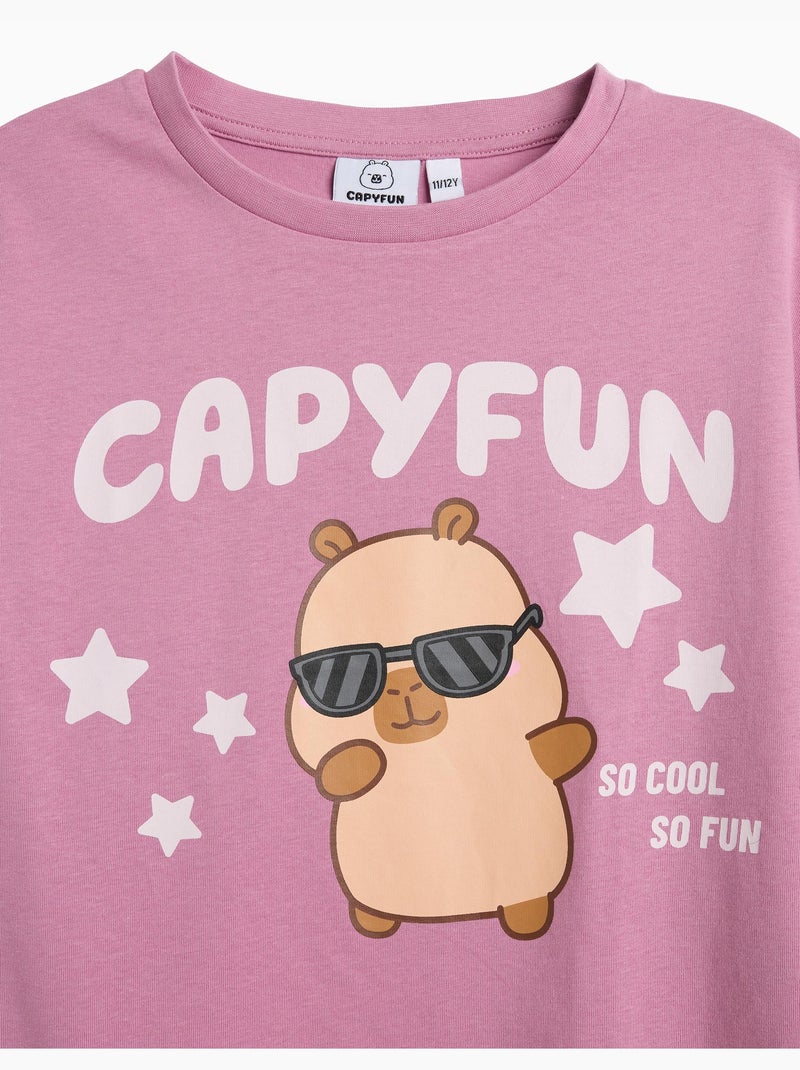 T-shirt Boxy CapyFun, MO Fashion Malva lilla - Kiabi