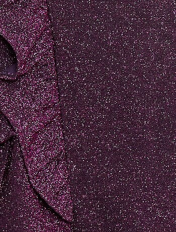 T-shirt brillante a maniche lunghe