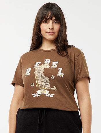 T-shirt 'Carmakoma' con leopardo stampato