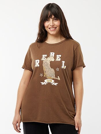 T-shirt 'Carmakoma' con leopardo stampato
