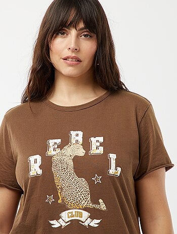 T-shirt 'Carmakoma' con leopardo stampato