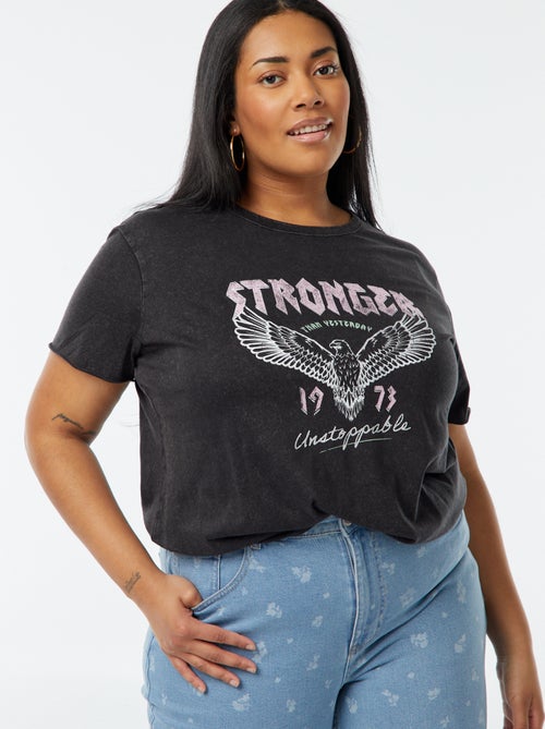 T-shirt 'Carmakoma' con stampa e motivo leopardato - Kiabi