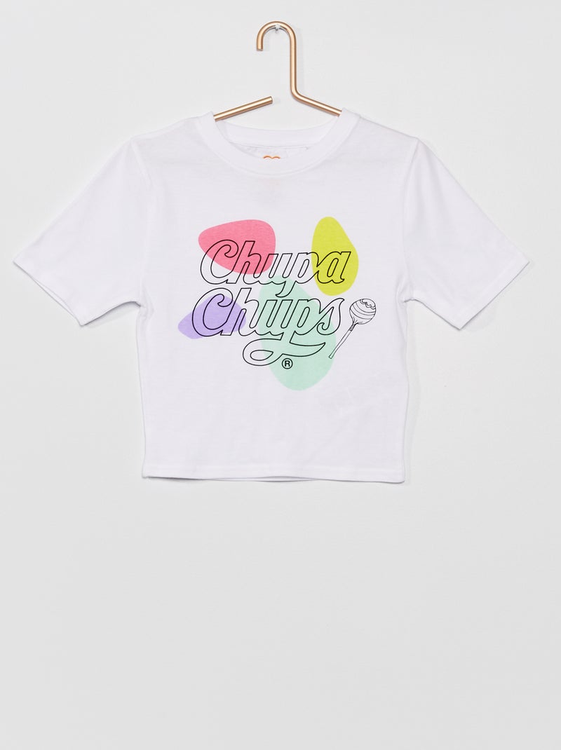 T-shirt 'Chupa Chups' cropped bianco - Kiabi