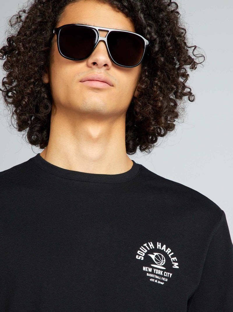 T-shirt classica stampata NERO - Kiabi