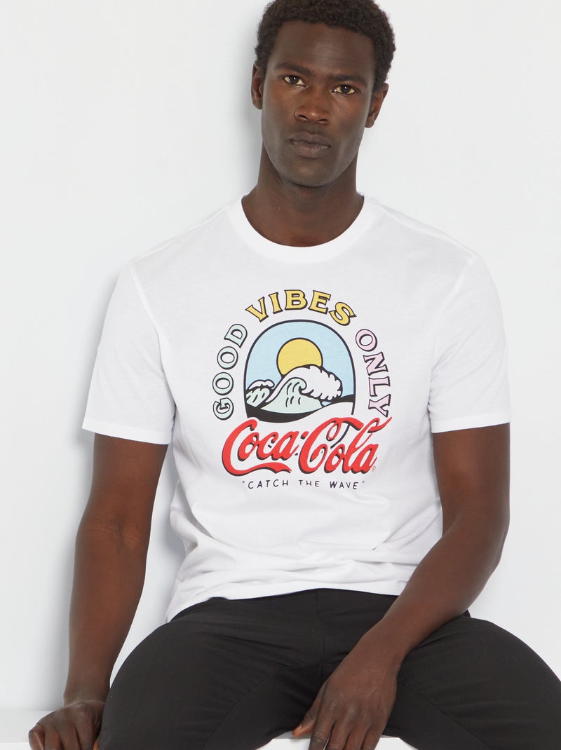 T-shirt 'Coca-Cola' in jersey Bianco - Kiabi