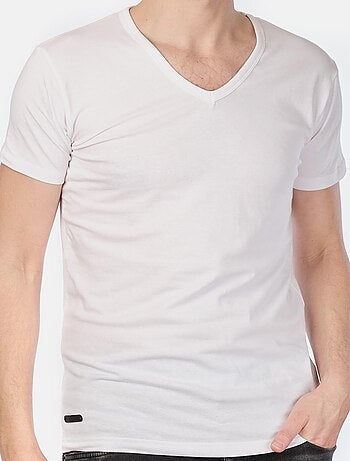 T-shirt col collo a V unito