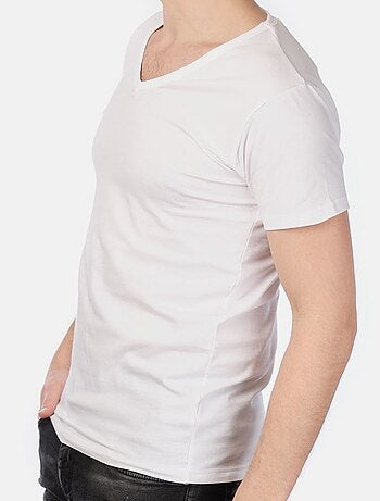 T-shirt col collo a V unito