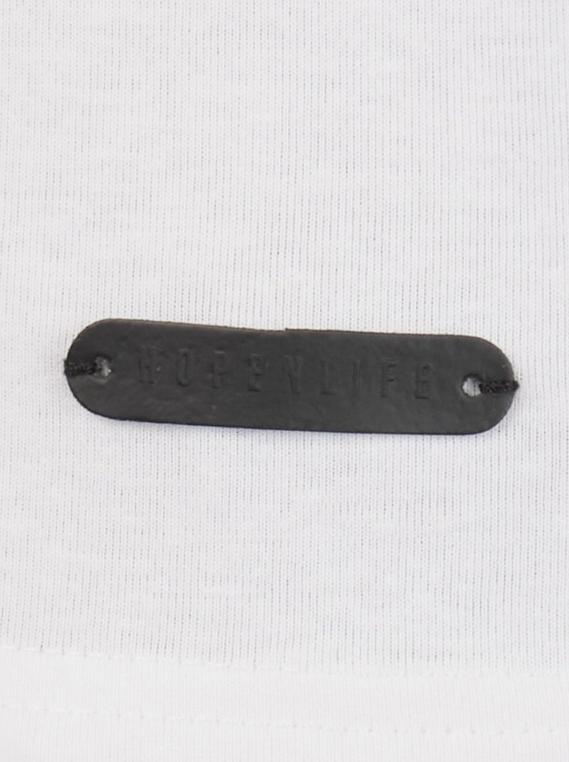 T-shirt col collo a V unito Bianco - Kiabi