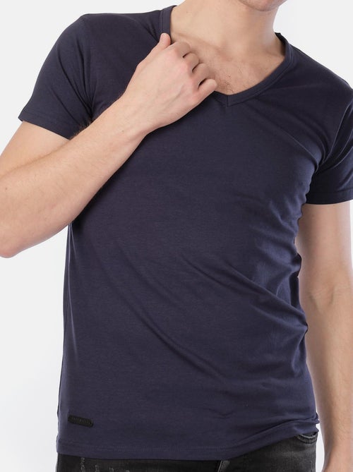 T-shirt col collo a V unito - Kiabi