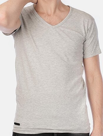 T-shirt col collo a V unito