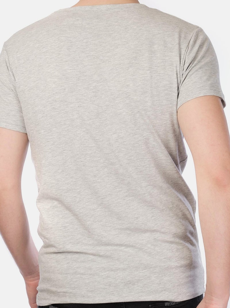 T-shirt col collo a V unito Grigio - Kiabi