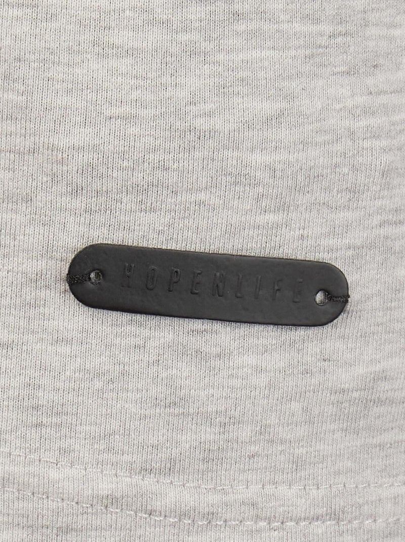T-shirt col collo a V unito Grigio - Kiabi
