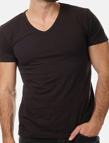 T-shirt col collo a V unito