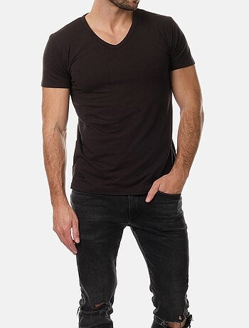 T-shirt col collo a V unito