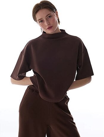 T-shirt collo alto in modal penti
