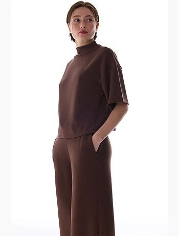T-shirt collo alto in modal penti