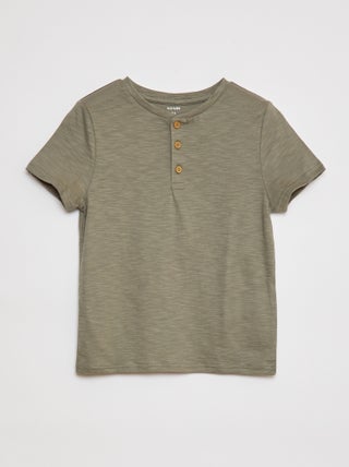 T-shirt collo serafino a maniche corte
