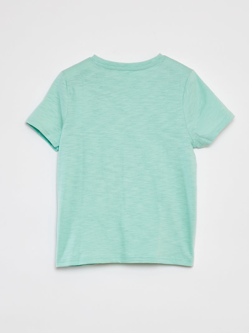 T-shirt collo serafino a maniche corte VERDE - Kiabi