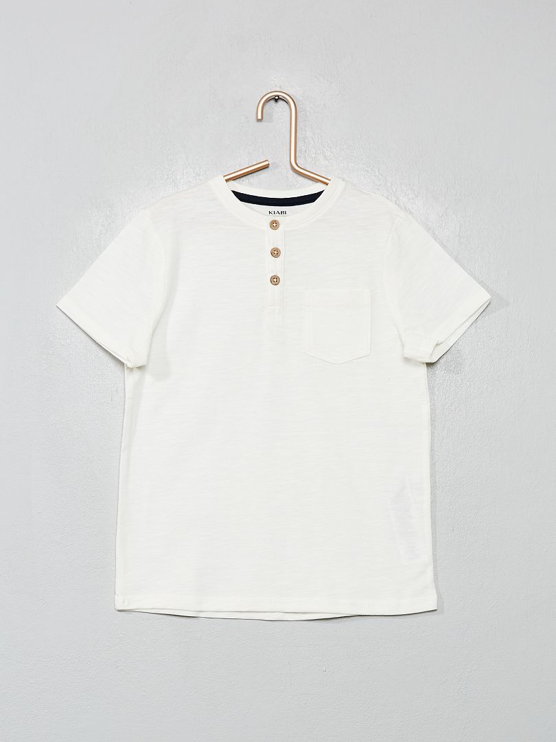 T-shirt  collo serafino Bianco - Kiabi
