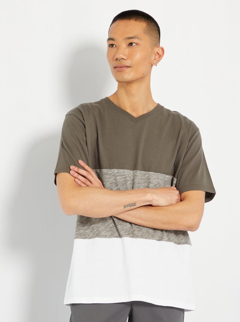 T-shirt color block antracite - Kiabi