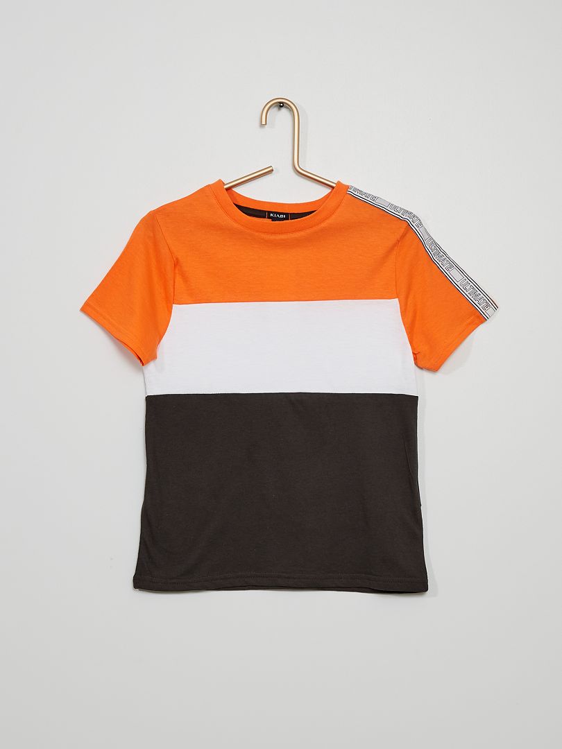 T-shirt color block ARANCIONE - Kiabi