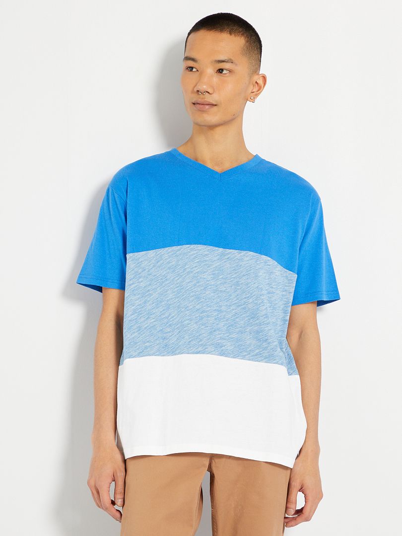 T-shirt color block BLU - Kiabi