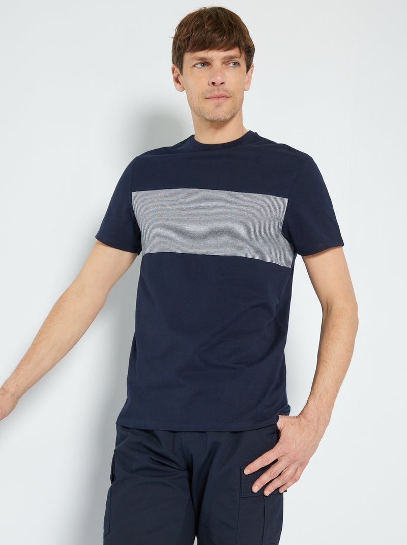 JP 1880 Maglietta Uomo Taglie Forti Con Tasca, Mezza Manica, Blu Navy, XL - Morbido Jersey Slub Per Un Look Casual E Comodo - 3