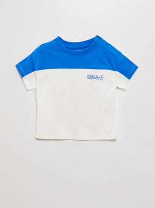 T-shirt color block con scollo tondo