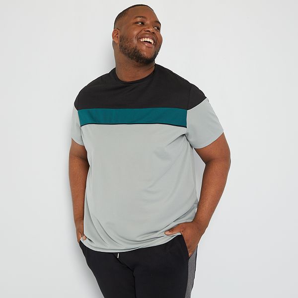 T-shirt color block Taglie forti Uomo - GRIGIO - Kiabi - 12,00€