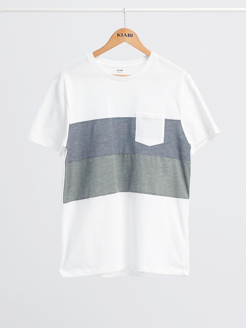 T-shirt colorblock bianco - Kiabi