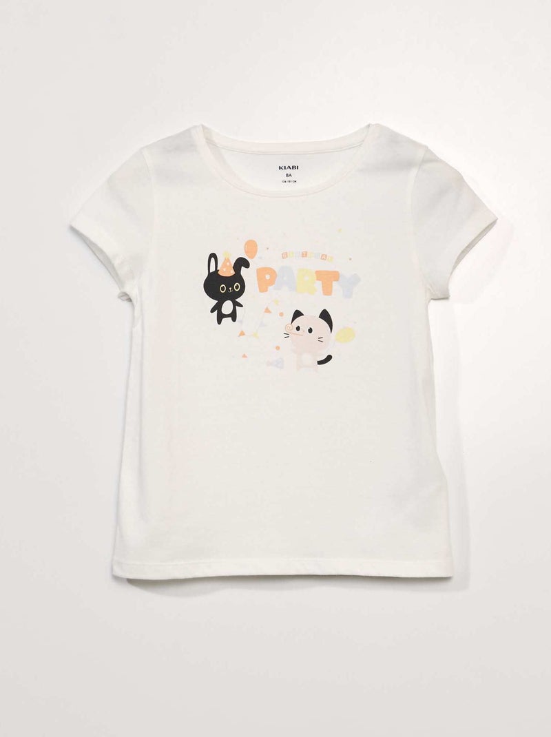 T-shirt 'Compleanno' BIANCO - Kiabi