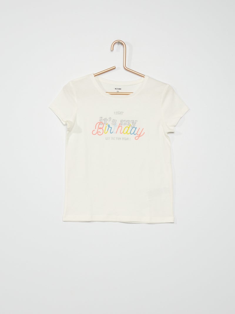 T-shirt 'Compleanno' BIANCO - Kiabi