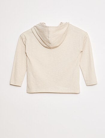 T-shirt con cappuccio a maniche lunghe
