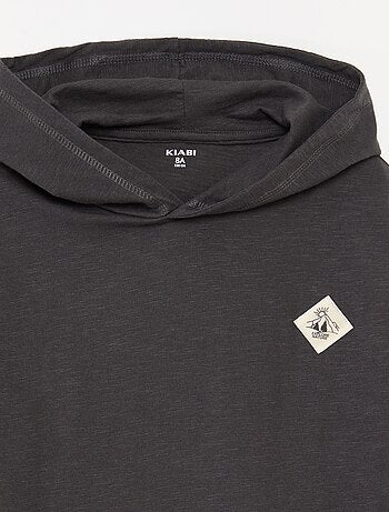 T-shirt con cappuccio a maniche lunghe