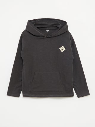 T-shirt con cappuccio a maniche lunghe