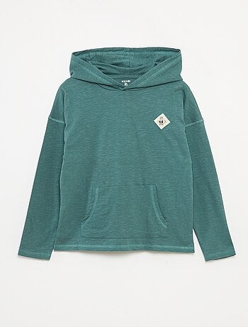 T-shirt con cappuccio a maniche lunghe