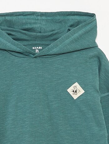 T-shirt con cappuccio a maniche lunghe