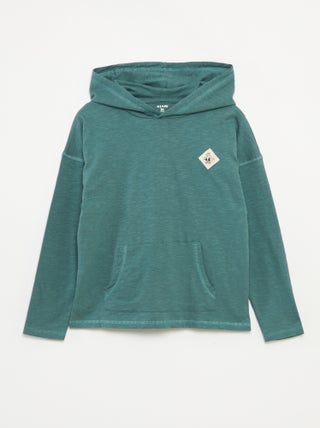 T-shirt con cappuccio a maniche lunghe