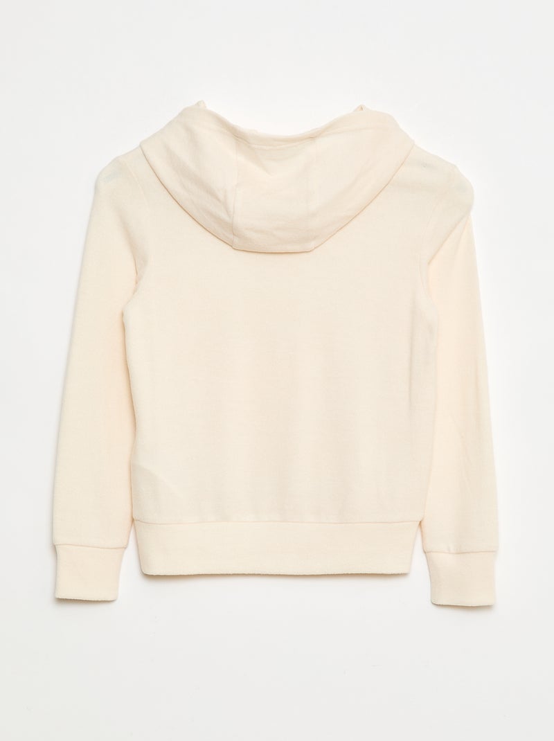 T-shirt con cappuccio e tasca a volant tinta unita Bianco - Kiabi