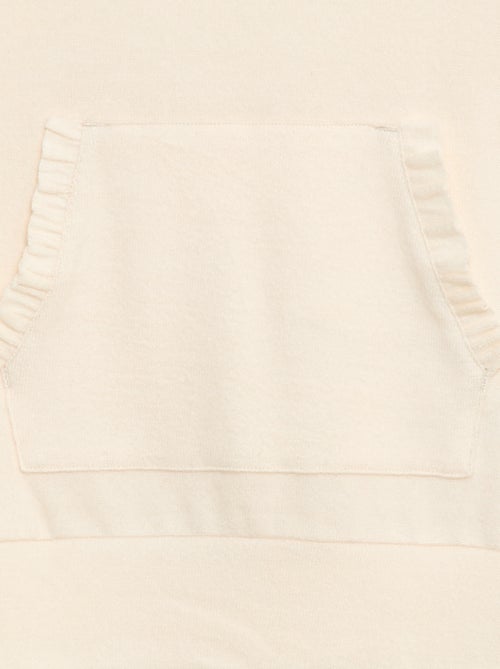 T-shirt con cappuccio e tasca a volant tinta unita - Kiabi