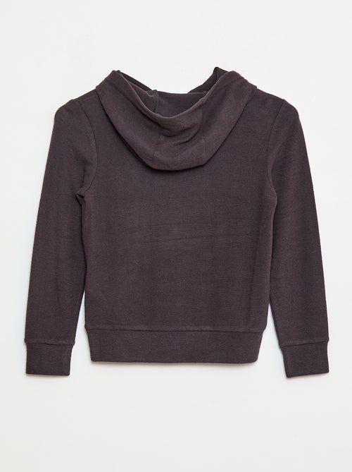 T-shirt con cappuccio e tasca a volant tinta unita - Kiabi