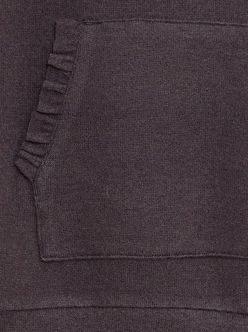 T-shirt con cappuccio e tasca a volant tinta unita - Kiabi