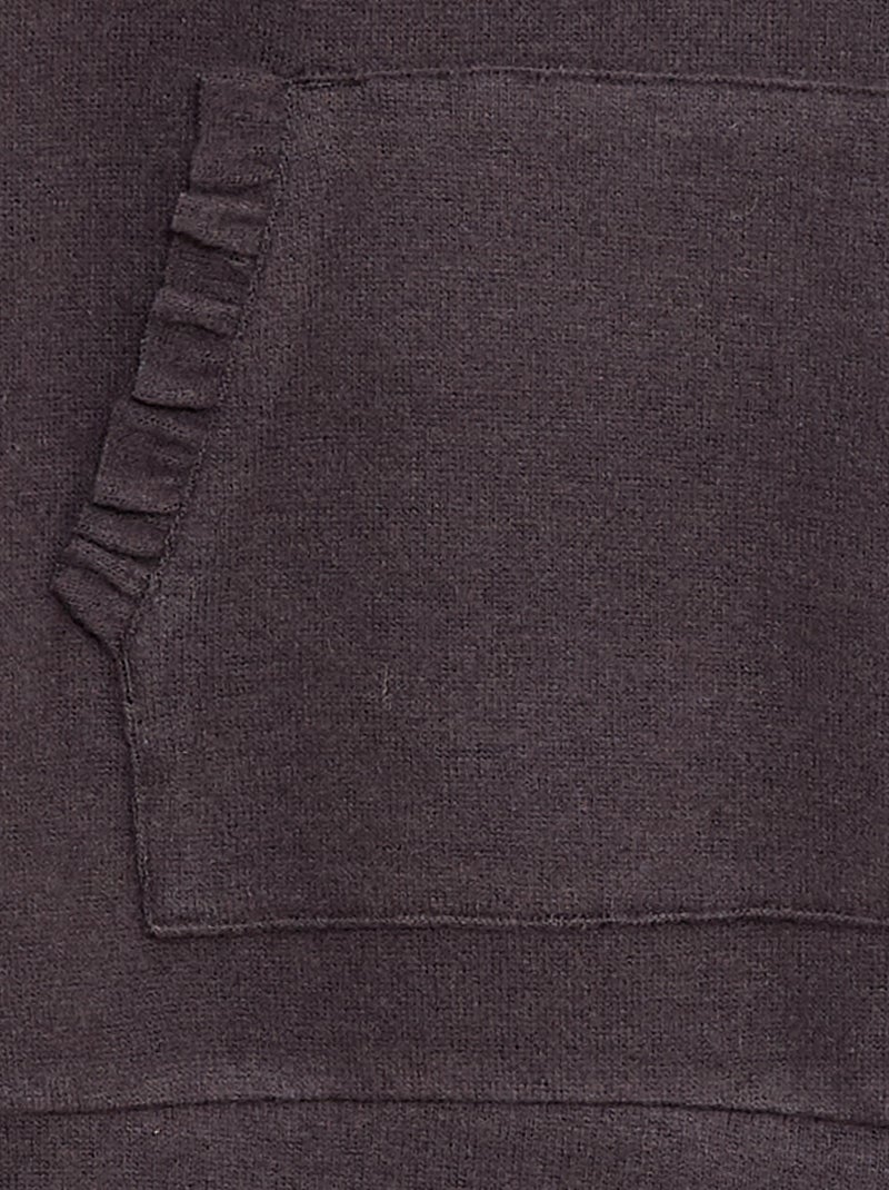 T-shirt con cappuccio e tasca a volant tinta unita Nero - Kiabi