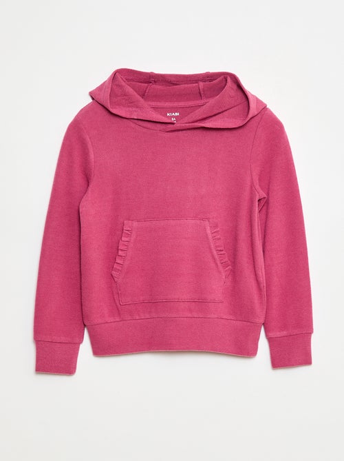 T-shirt con cappuccio e tasca a volant tinta unita - Kiabi