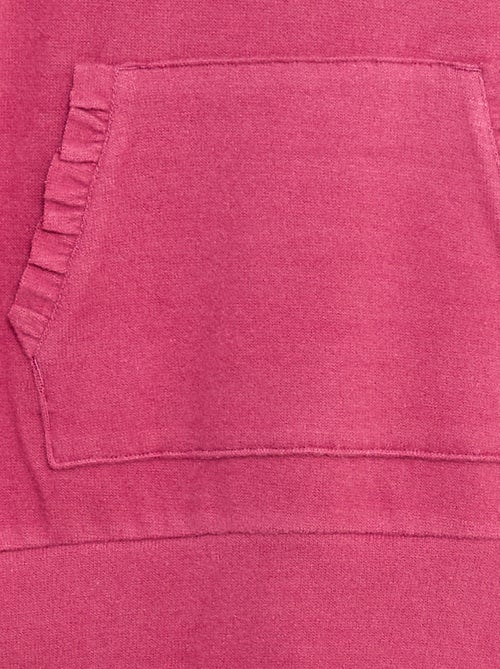 T-shirt con cappuccio e tasca a volant tinta unita - Kiabi