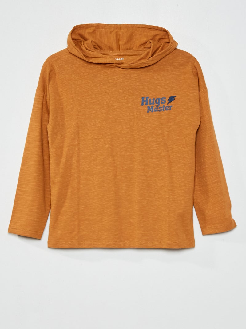 T-shirt con cappuccio MARRONE - Kiabi