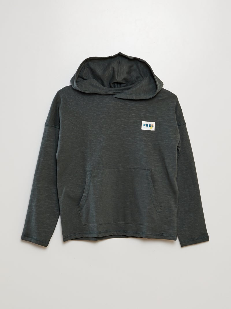 T-shirt con cappuccio VERDE - Kiabi