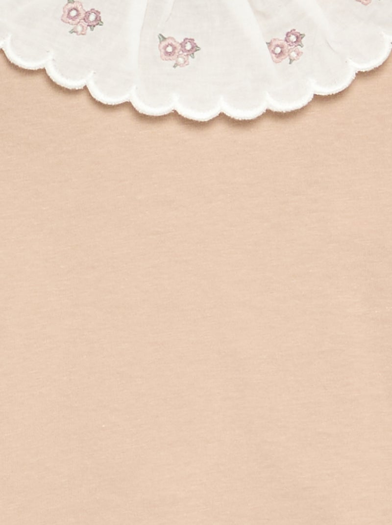 T-shirt con colletto Claudine Beige - Kiabi