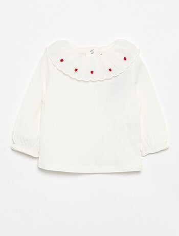 T-shirt con colletto Claudine